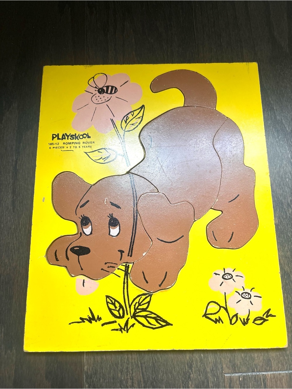 Vintage Preskool Dog With Flowers Puzzle